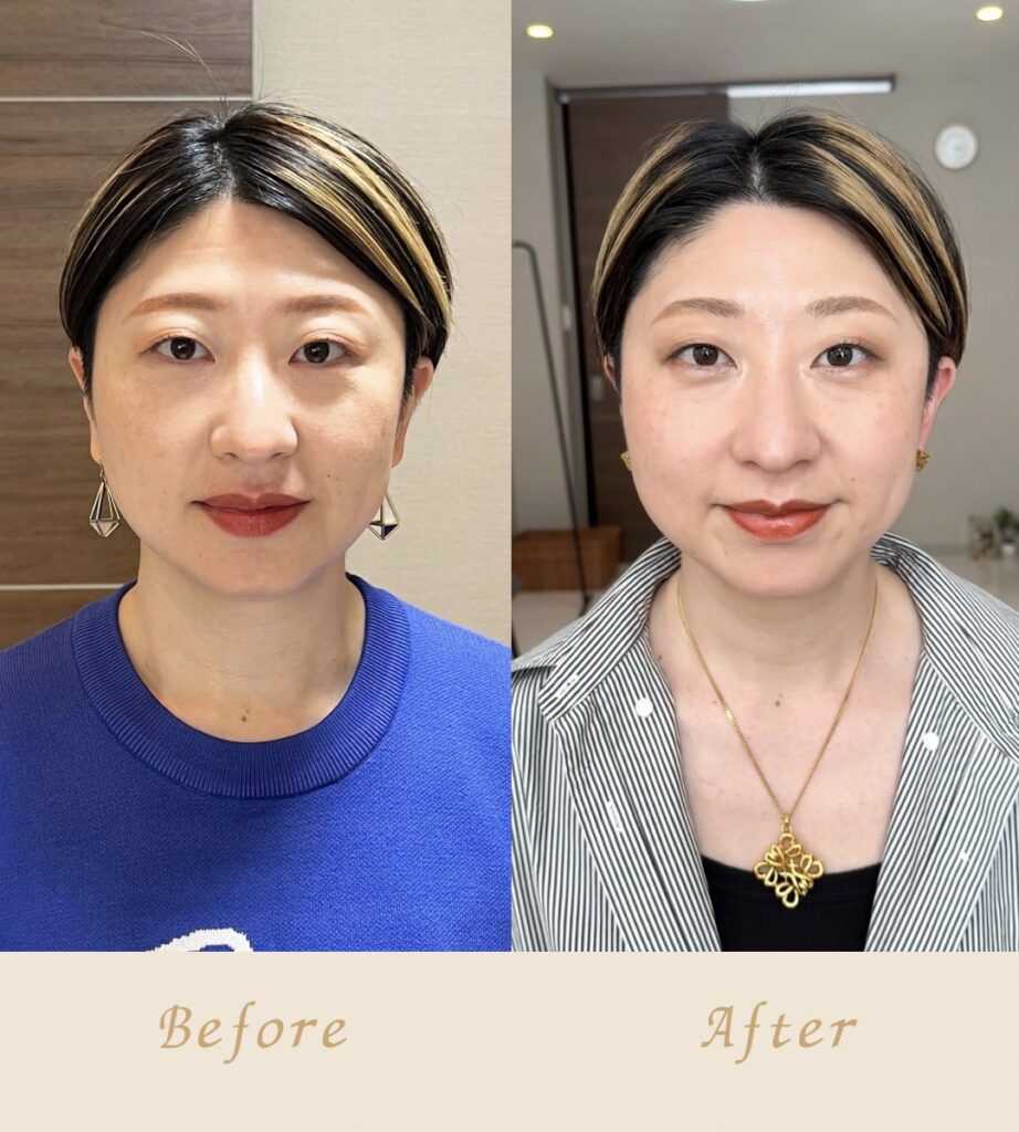 Beige Minimalist Beauty Skincare Before After Collage Instagram Post - Maison F 「変わりたい」と願うあなたへ。魅力開花するファッション・メイクレッスン・美肌講座が受けられるサロン。イメージコンサルタント | 似合う似合わないの悩みを解決!パーソナルカラー診断・骨格診断・顔タイプ診断・似合うメイクレッスン | 群馬県伊勢崎市 | メゾンF